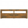 Mueble de TV con luces LED roble ahumado 120x35x40 cm 5