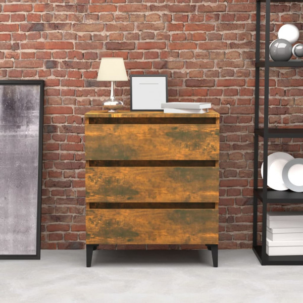 Aparador madera contrachapada color roble ahumado 60x35x69 cm D