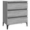 Aparador de madera contrachapada gris Sonoma 60x35x69 cm 2