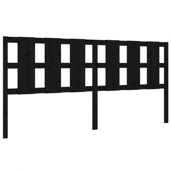 Cabeceira de cama 205.5x4x100 cm pinho maciço preto M 2