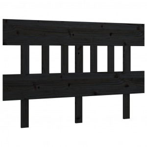 Cabecero de cama madera maciza de pino negro 163.5x3x81 cm H