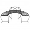 Banco de árvore semicircular 2 pcs Ø159 cm aço preto 5