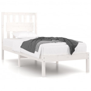Estrutura de cama 90x200 cm pinho maciço branco H
