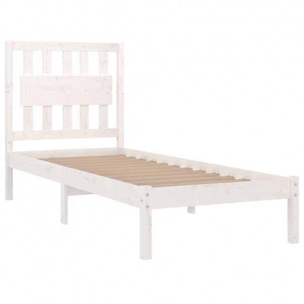 Estructura de cama madera maciza de pino blanco 90x200 cm M 4