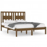 Estructura de cama madera maciza de pino marrón miel 200x200 cm 2