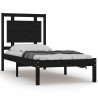 Estructura de cama individual madera maciza negra 75x190 cm 2