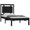 Estrutura cama pequena solteiro 75x190 cm madeira maciça preto 3