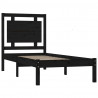Estrutura cama pequena solteiro 75x190 cm madeira maciça preto 4