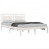 Estrutura de cama 140x190 cm madeira maciça branco 3