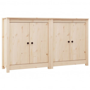 Aparador 2 uds de madera maciza de pino 70x35x80 cm H