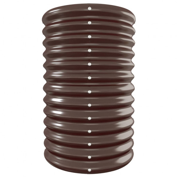 Canteiro elevado jardim 332x40x68cm aço revestido a pó castanho M 4