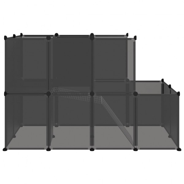 Gaiola para animais pequenos 142x74x93 cm PP e aço preto M 4