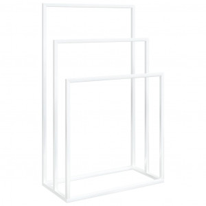 Toallero de pie de hierro blanco 48x24x79 cm H