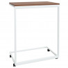 Mesa auxiliar con ruedas de contrachapado blanco 55x35x70 cm 5