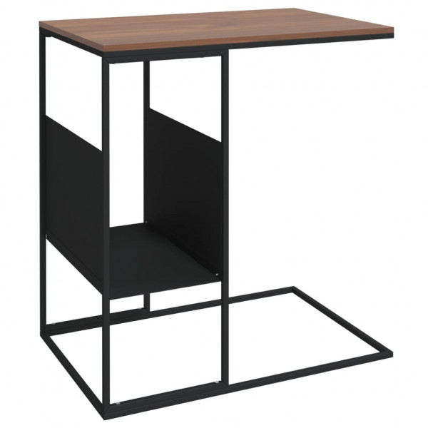 Mesa auxiliar de madera contrachapada negro 55x36x59.5 cm M 2