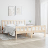 Estructura de cama doble pequeña madera maciza 120x190 cm 1