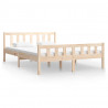 Estructura de cama doble pequeña madera maciza 120x190 cm 2