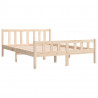 Estructura de cama doble pequeña madera maciza 120x190 cm 4