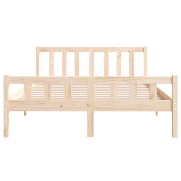 Estructura de cama doble pequeña madera maciza 120x190 cm M 5