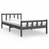 Estructura de cama madera maciza gris 100x200 cm 2