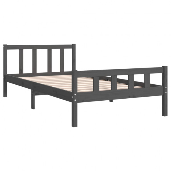 Estructura de cama madera maciza gris 100x200 cm M 4