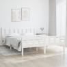 Estrutura de cama king 150x200 cm madeira maciça branco 1