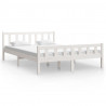 Estrutura de cama king 150x200 cm madeira maciça branco 2
