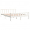 Estructura de cama King Size madera maciza blanco 150x200 cm 4