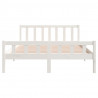 Estrutura de cama king 150x200 cm madeira maciça branco 5
