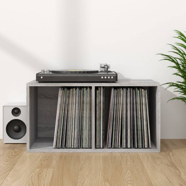 Caja para discos de vinilo madera contrachapada gris 71x34x36cm M 4