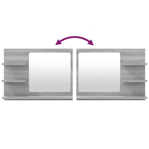 Espelho WC 60x10.5x45 cm derivados de madeira cinzento sonoma M 5