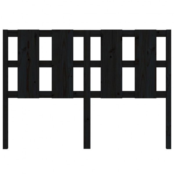 Cabeceira de cama 125.5x4x100 cm pinho maciço preto M 4