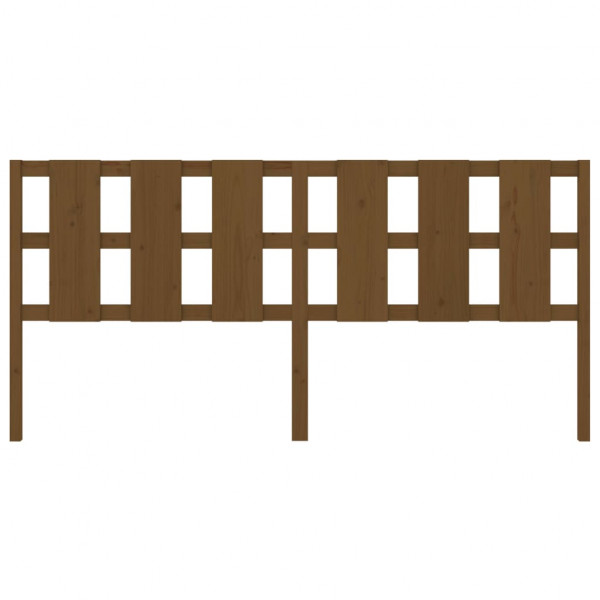 Cabecero de cama madera maciza de pino marrón miel 205x4x100 cm M 4