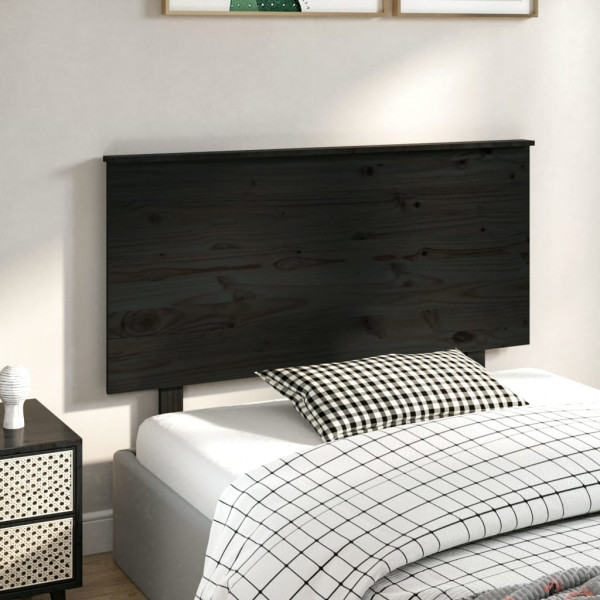 Cabeceira de cama 124x6x82.5 cm pinho maciço preto M 4