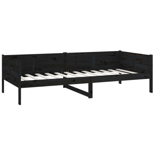 Sofá cama madera maciza de pino negro 90x190 cm M 4