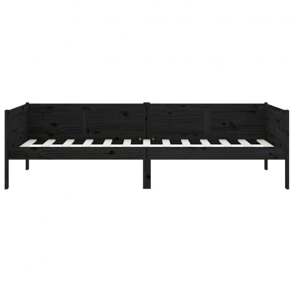 Sofá-cama 90x190 cm madeira de pinho maciça preto M 5
