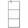 Mampara de ducha vidrio ESG semiesmerilado negro 80x195 cm 3