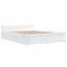 Estrutura de cama com gavetas 150x200cm tamanho King branco 4