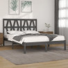 Estructura de cama de madera maciza de pino gris 200x200 cm 1