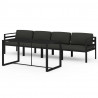 5 pcs conjunto lounge jardim com almofadões alumínio antracite 2
