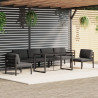 7 pcs conjunto lounge jardim com almofadões alumínio antracite 1