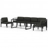 Set muebles de jardín 7 pzas y cojines aluminio gris antracita 2