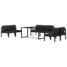 7 pcs conjunto lounge jardim com almofadões alumínio antracite 3