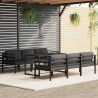 Set muebles de jardín 7 pzas y cojines aluminio gris antracita 1