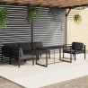 6 pcs conjunto lounge jardim com almofadões alumínio antracite 1