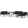 7 pcs conjunto lounge jardim com almofadões alumínio antracite 2