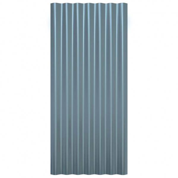 Painéis de telhado 36 pcs 80x36 cm aço revestido a pó cinzento M 4