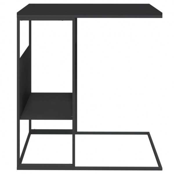 Mesa auxiliar de madera contrachapada negra 55x36x59.5 cm M 3