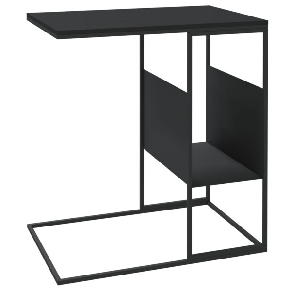 Mesa auxiliar de madera contrachapada negra 55x36x59.5 cm M 5