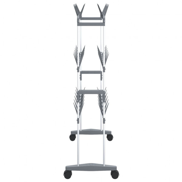 Sapateira com rodas 66x27x100 cm prateado M 4